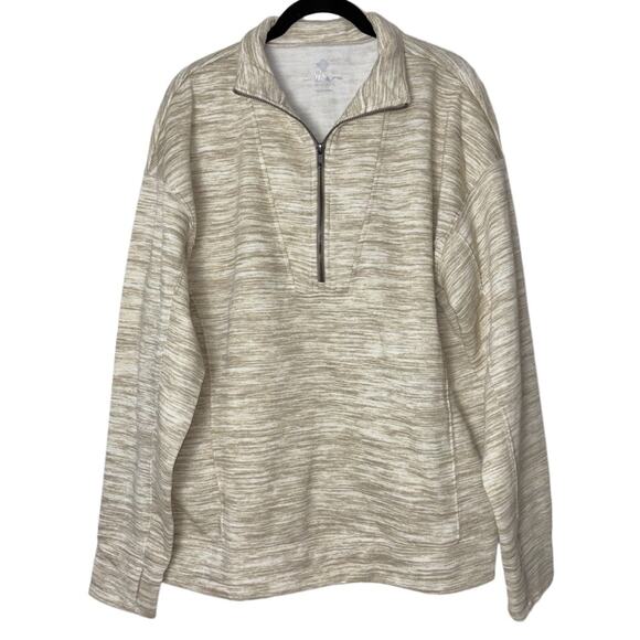 Lularoe Rise Sweatshirt Size Large Tan Persistent Half Zip Pull Over Fleece - Picture 1 of 16